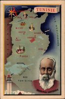 Landkarten Tunesien, Cardinal Lavigerie, Tunis, Sousse, Sfax, Gafsa