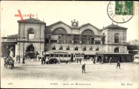 Paris, Gare du Montparnasse, Bahnhof, Straßenbahnen, Neurdein