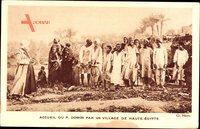Ägypten, Accueil du P. Domon par un Village de Haute Égypte, Missionar