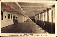 Paquebot Paris, un des Ponts Promenades de 1re Classe, CGT, French Line