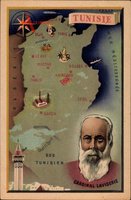 Landkarten Tunesien, Cardinal Lavigerie, Minarett, Sousse, Thala