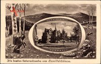 Saalfeld an der Saale Thüringen, Glückwunsch Ostern, Rathaus, Zwerg, Hase