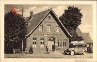 Marklohe Niedersachsen, Blick auf Gastwirtschaft von H. Hormann, Omnibus
