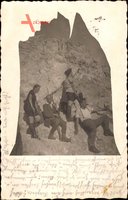 Passepartout  Bergsteiger mit Kletterausrüstung, Männer und Frauen