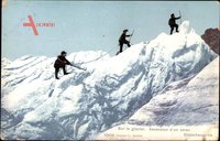 Schweiz, Sur le glacier, Ascension dun sérac, Bergsteiger