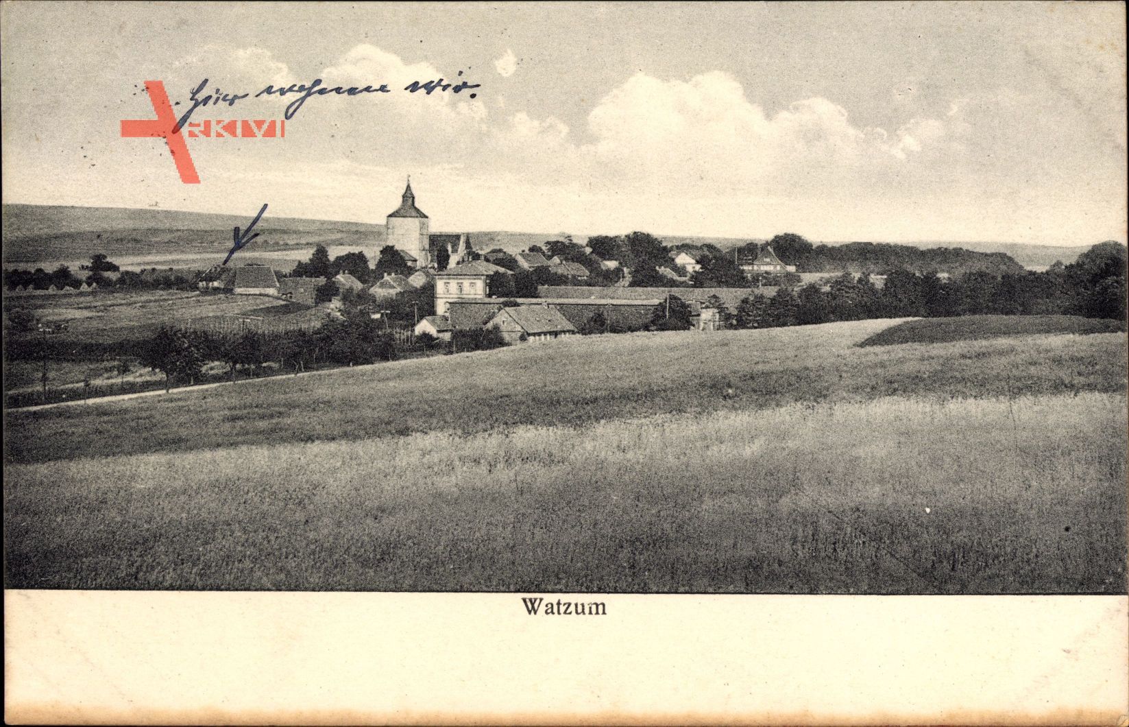 Watzum Uehrde, Panoramaansicht mit Kirchturm