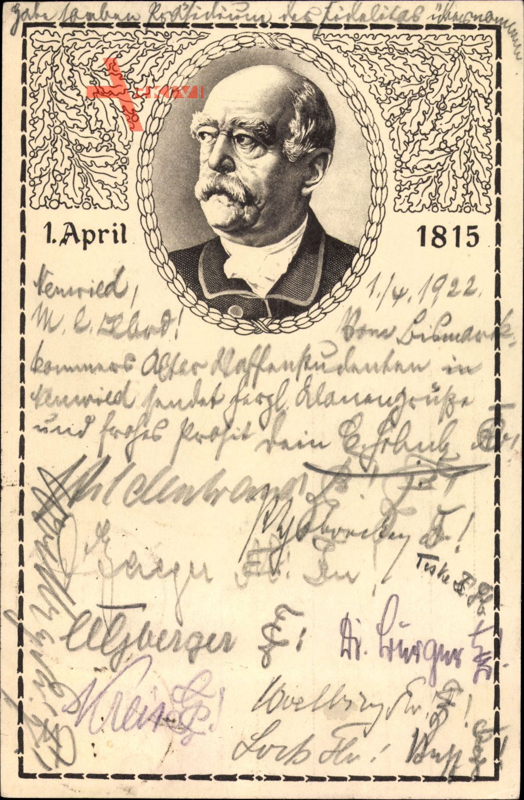 Passepartout Fürst Otto von Bismarck, 1 April 1815