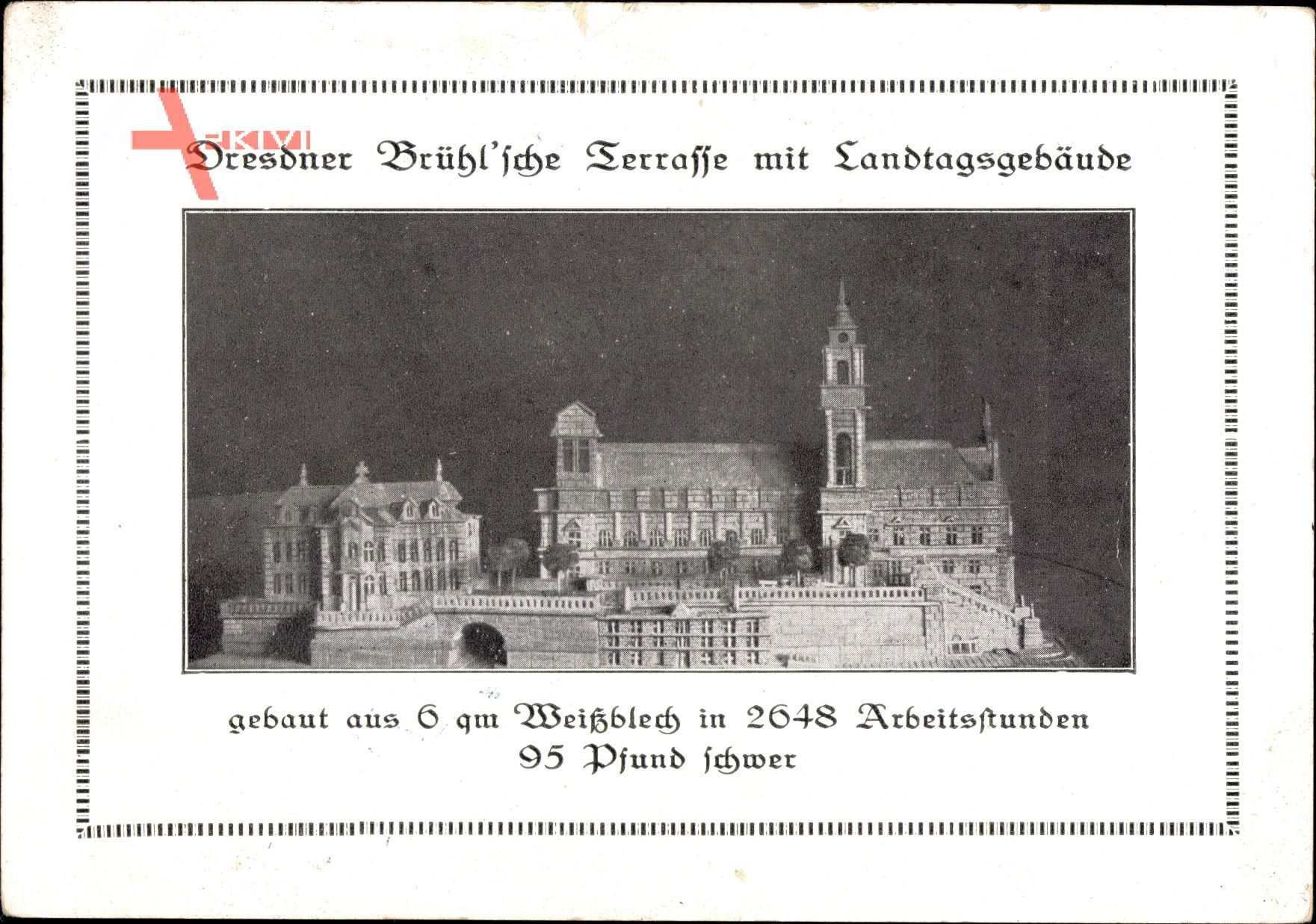 Dresden, Dresdner Brühl'sche Terrasse mit Landtagsgebäude, Modell