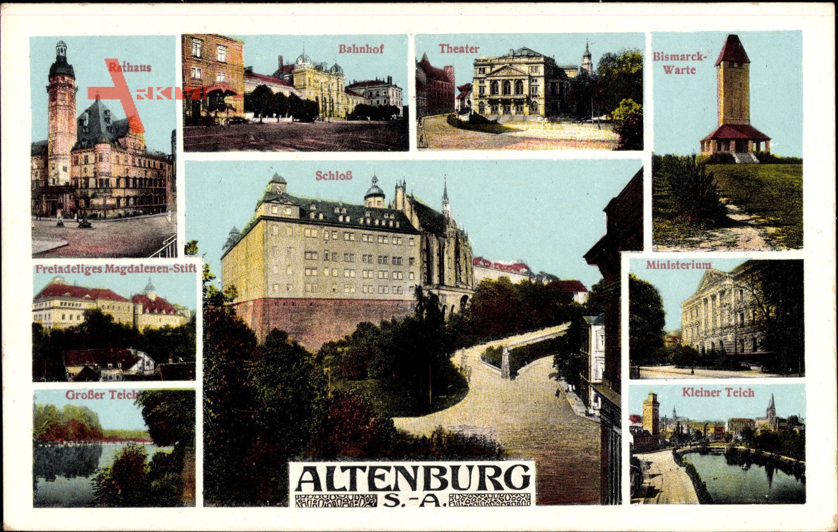 Altenburg Sachsen, Schloß, Bismarckwarte, Rathaus, Theater, Ministerium