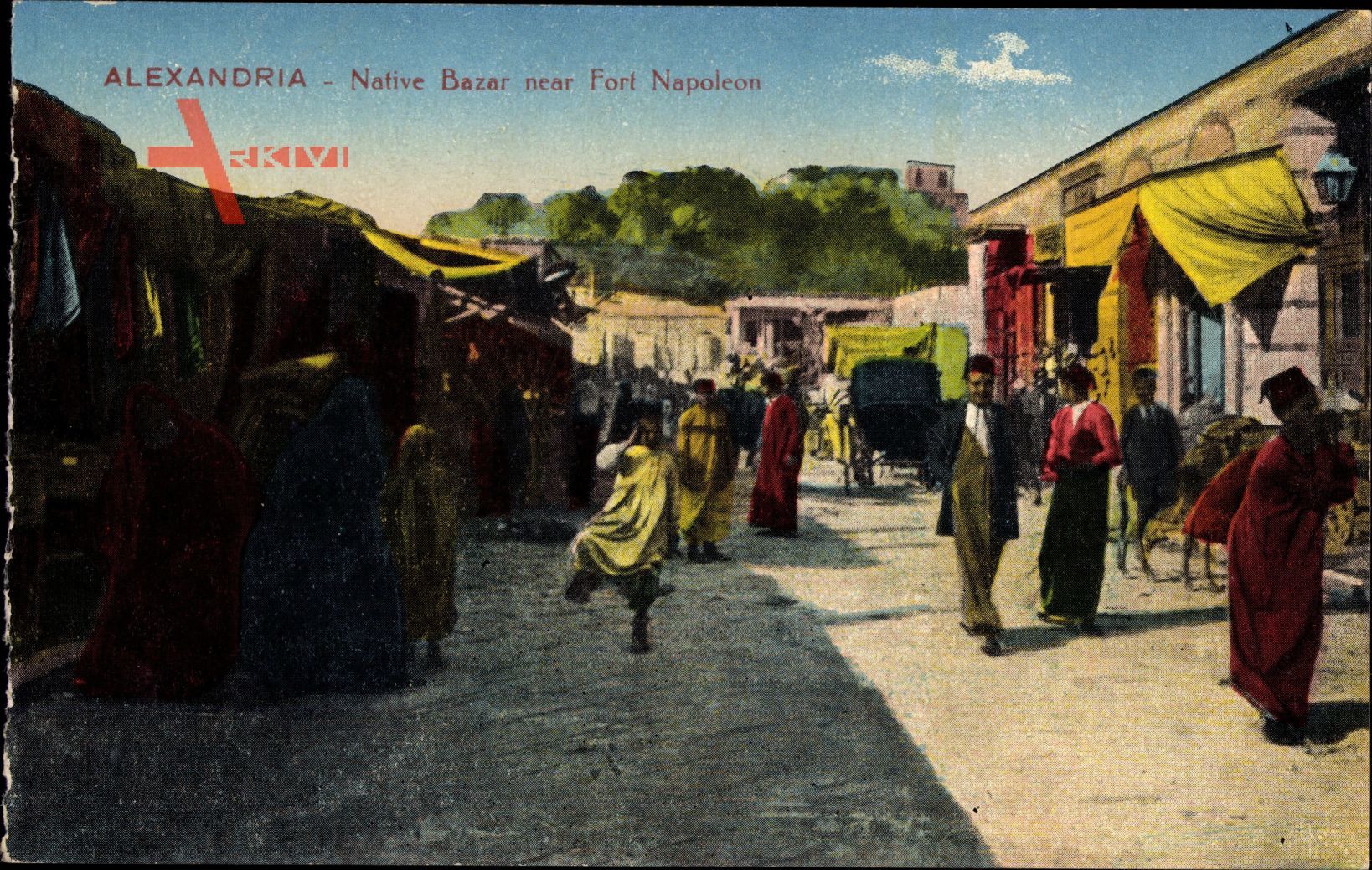 Alexandria Ägypten, Native Bazar near Fort Napoleon, Markt, Einheimische