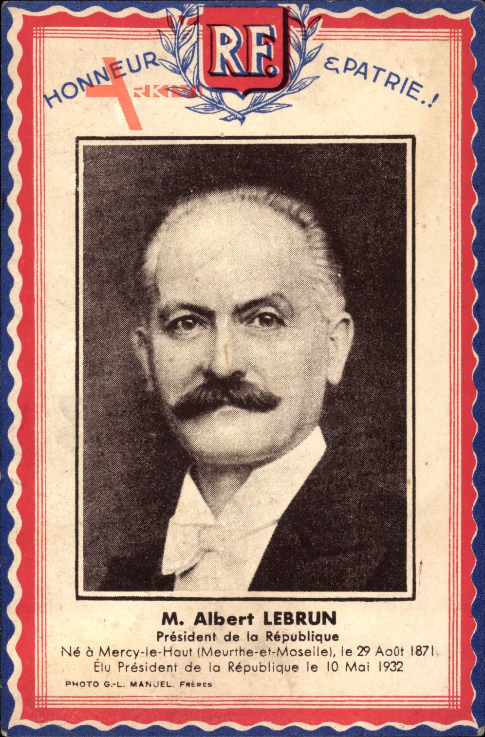 Passepartout Albert Lebrun, Président de la République, 1871 à 1931