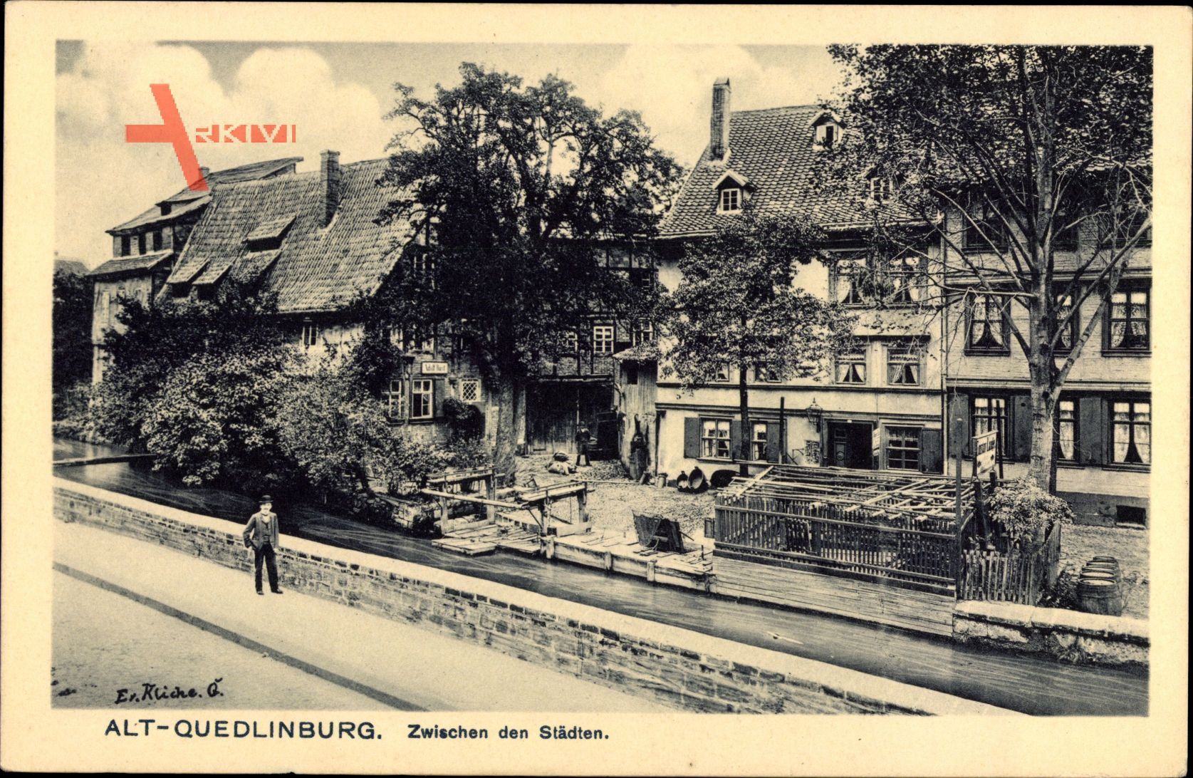 Quedlinburg im Harz, Zwischen den Städten, Wohnhäuser, Flusspartie