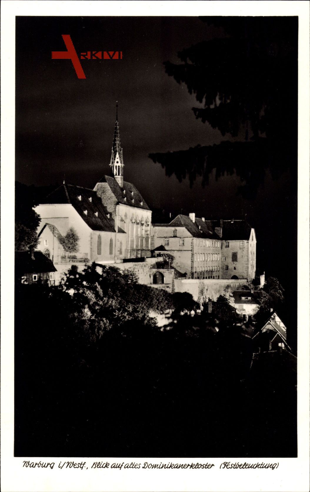 Warburg im Kreis Höxter, Nachtansicht des alten Dominikanerklosters