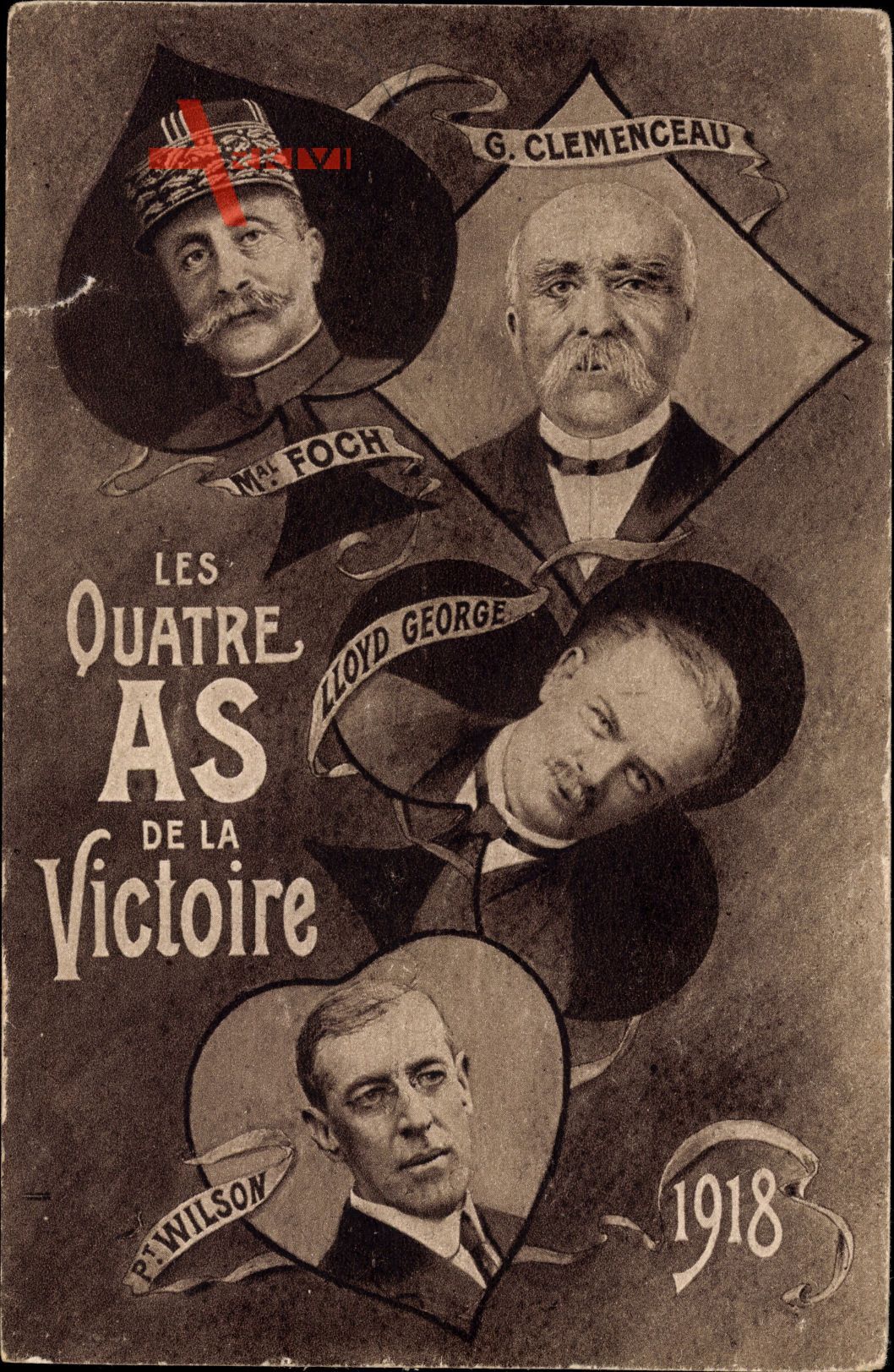 Maréchal Foch, Georges Clemenceau, Lloyd George, Woodrow Wilson