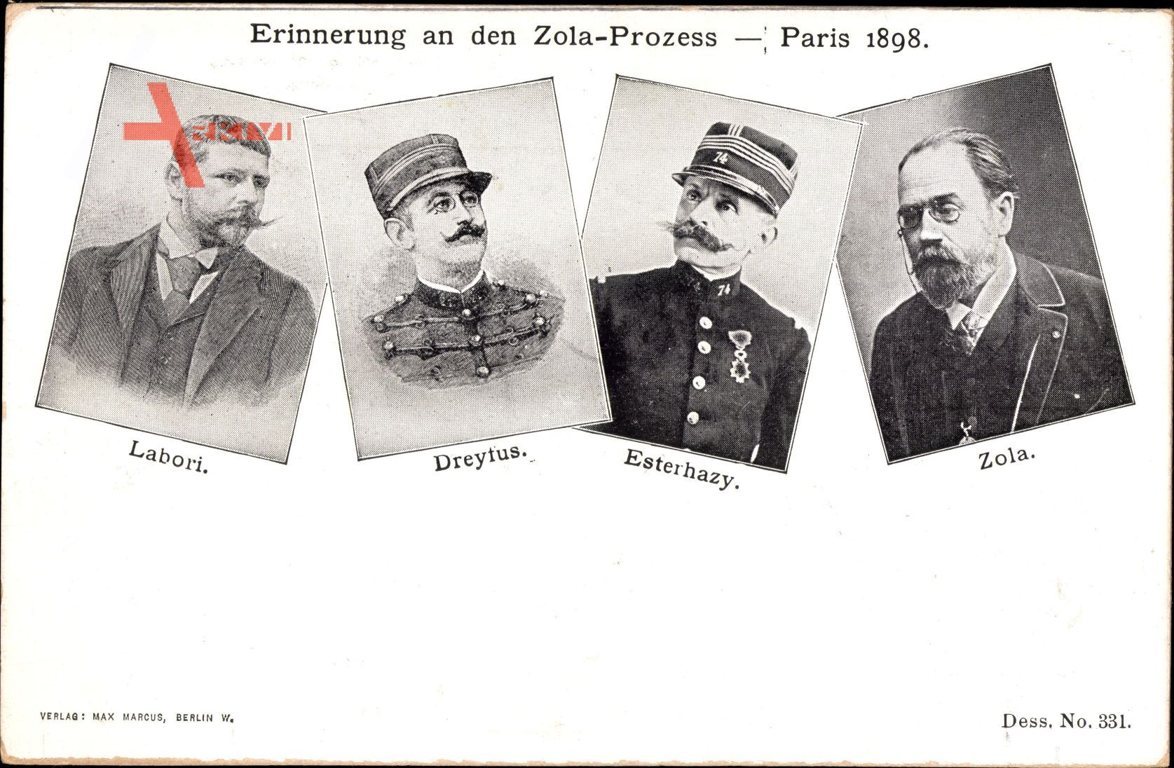 Erinnerung an den Zola Prozess, Paris 1898, Labori, Dreyfus Affäre, Esterhazy