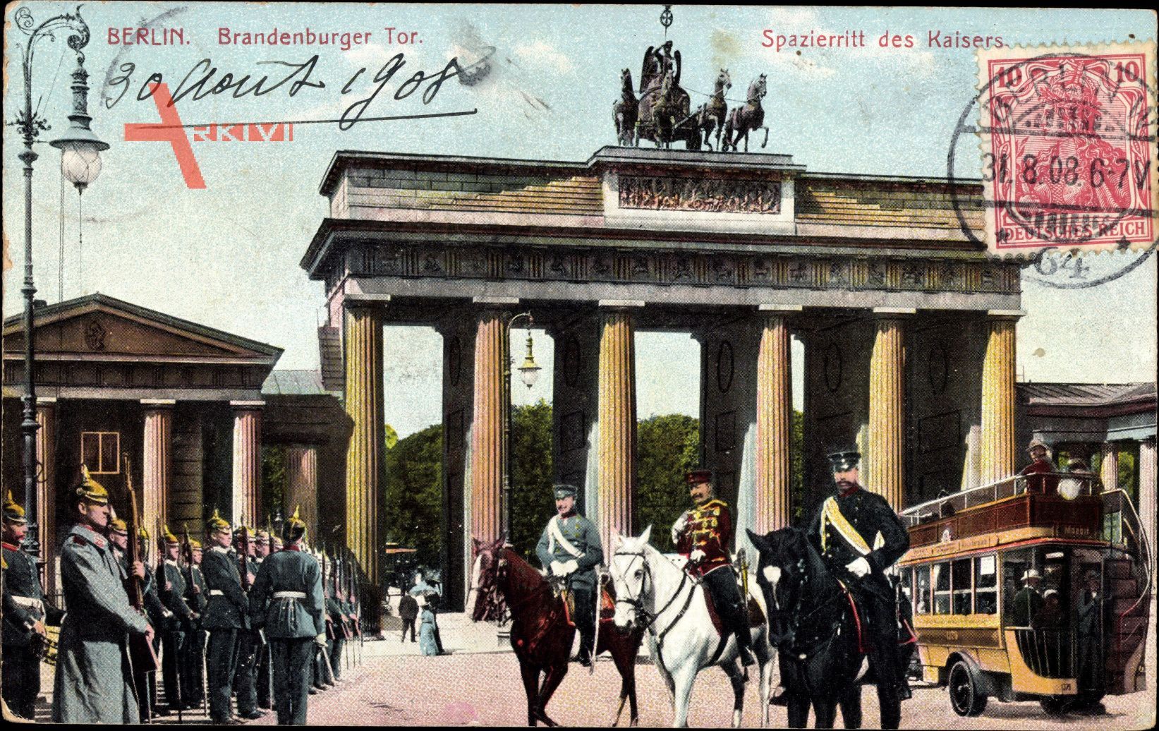 Berlin, Das Brandenburger Tor, Spazierritt des Kaisers Wilhelm II.