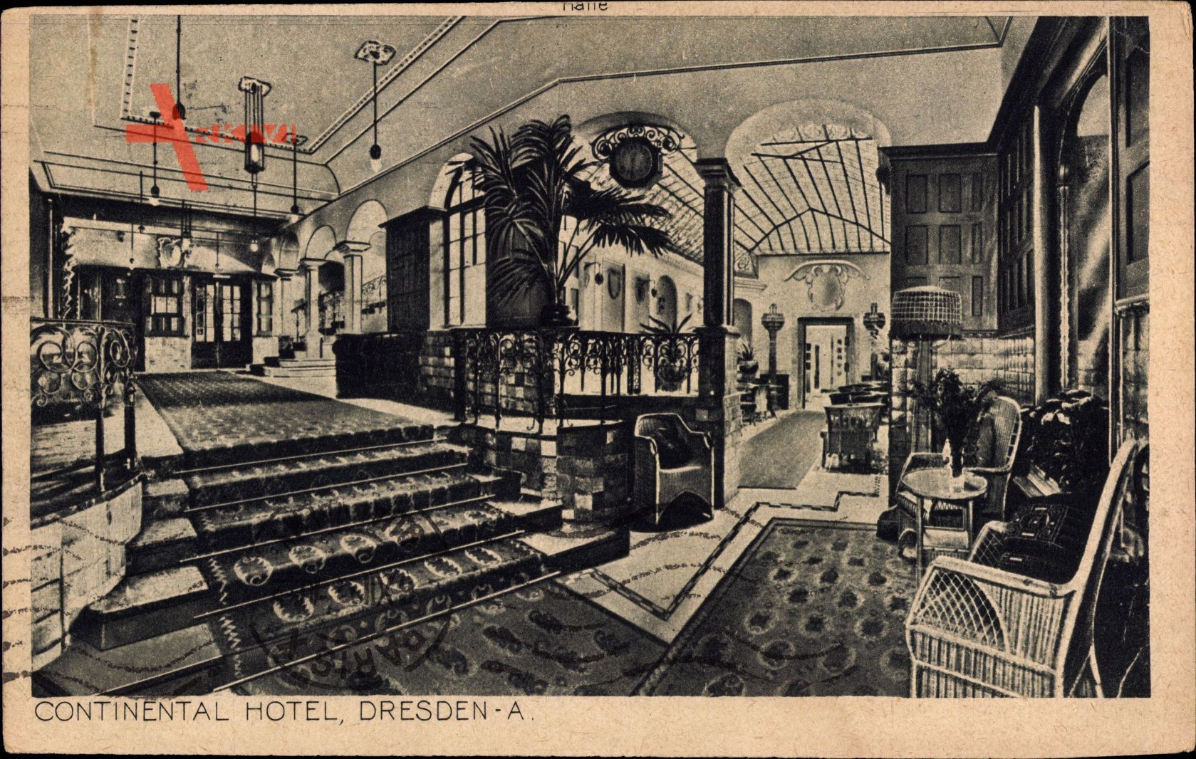 Dresden, Innenansicht des Continental Hotels