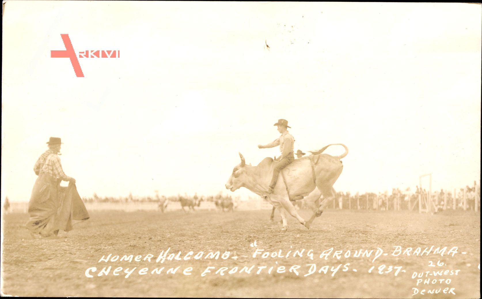 Cheyenne USA, Frontier Days, Homer Halcomo, Fooling around Brahma,Cowboy