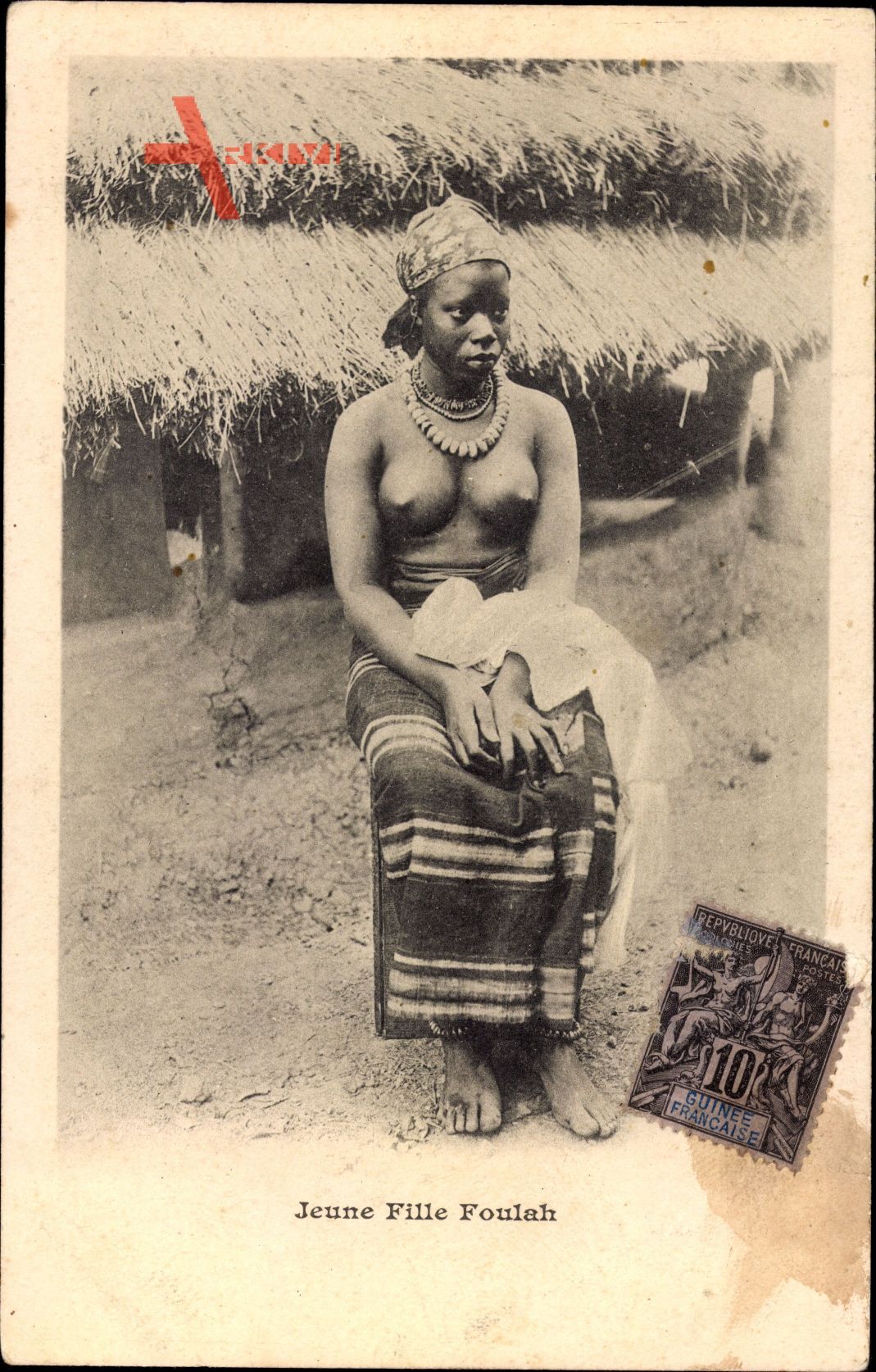 Afrika, Jeune Fille Foulah, Junge Frau mit großem Busen