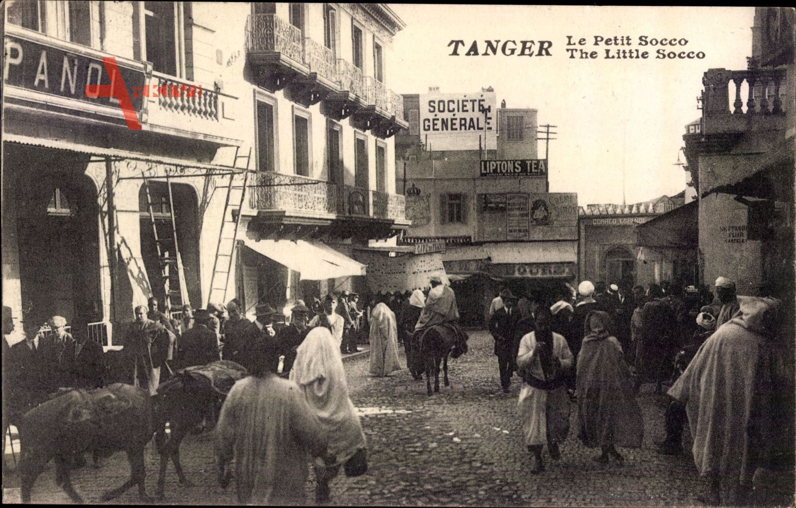 Tanger Marokko, Le petit Socco, Straßenpartie, Einheimische, Societe generale