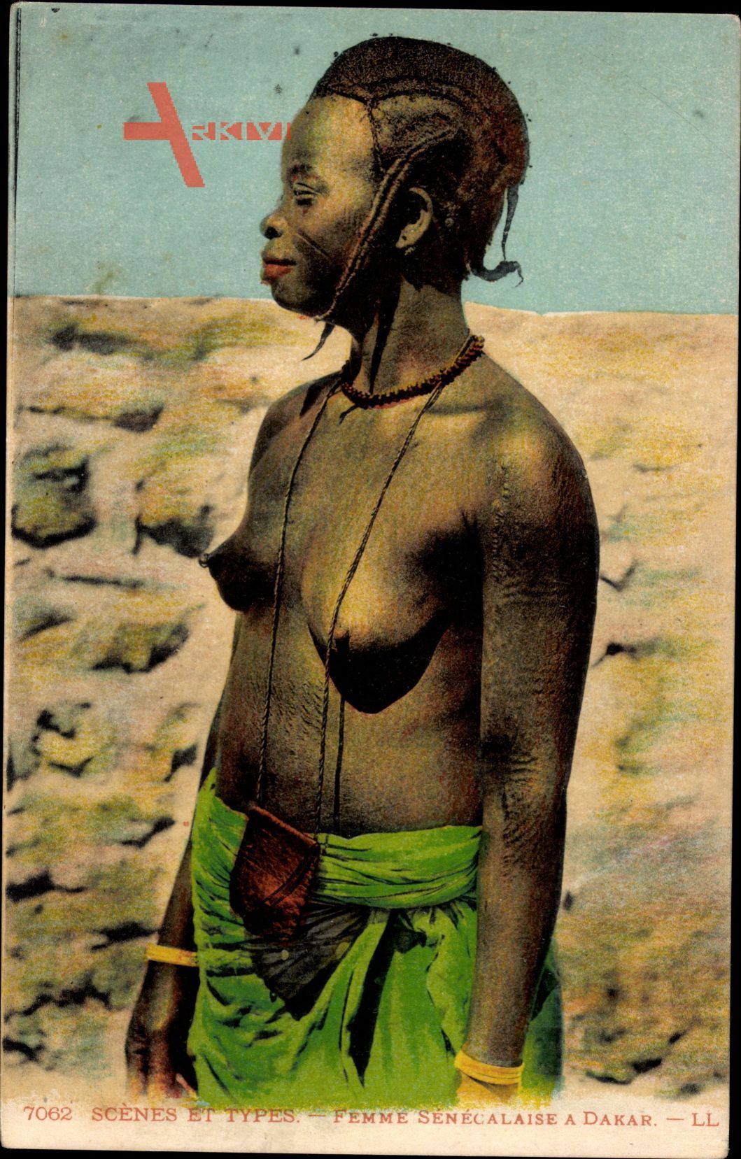 Dakar Senegal, Scenes et Types, Femme Senegalaise, Frau mit entblößter Brust