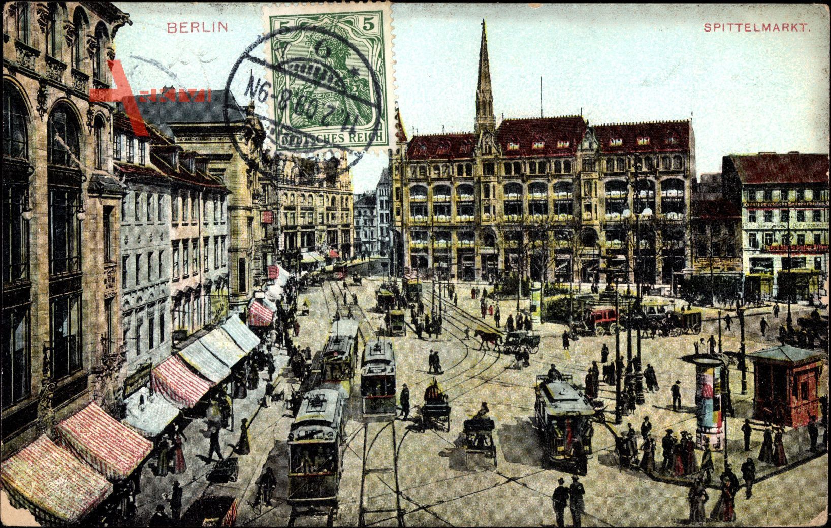 Berlin Mitte, Blick auf den Spittelmarkt, Straßenbahnen