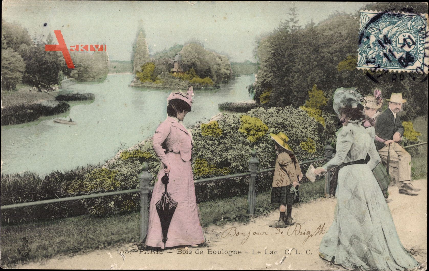 Paris, Bois de Boulogne, Le Lac, Wald, See, Passanten