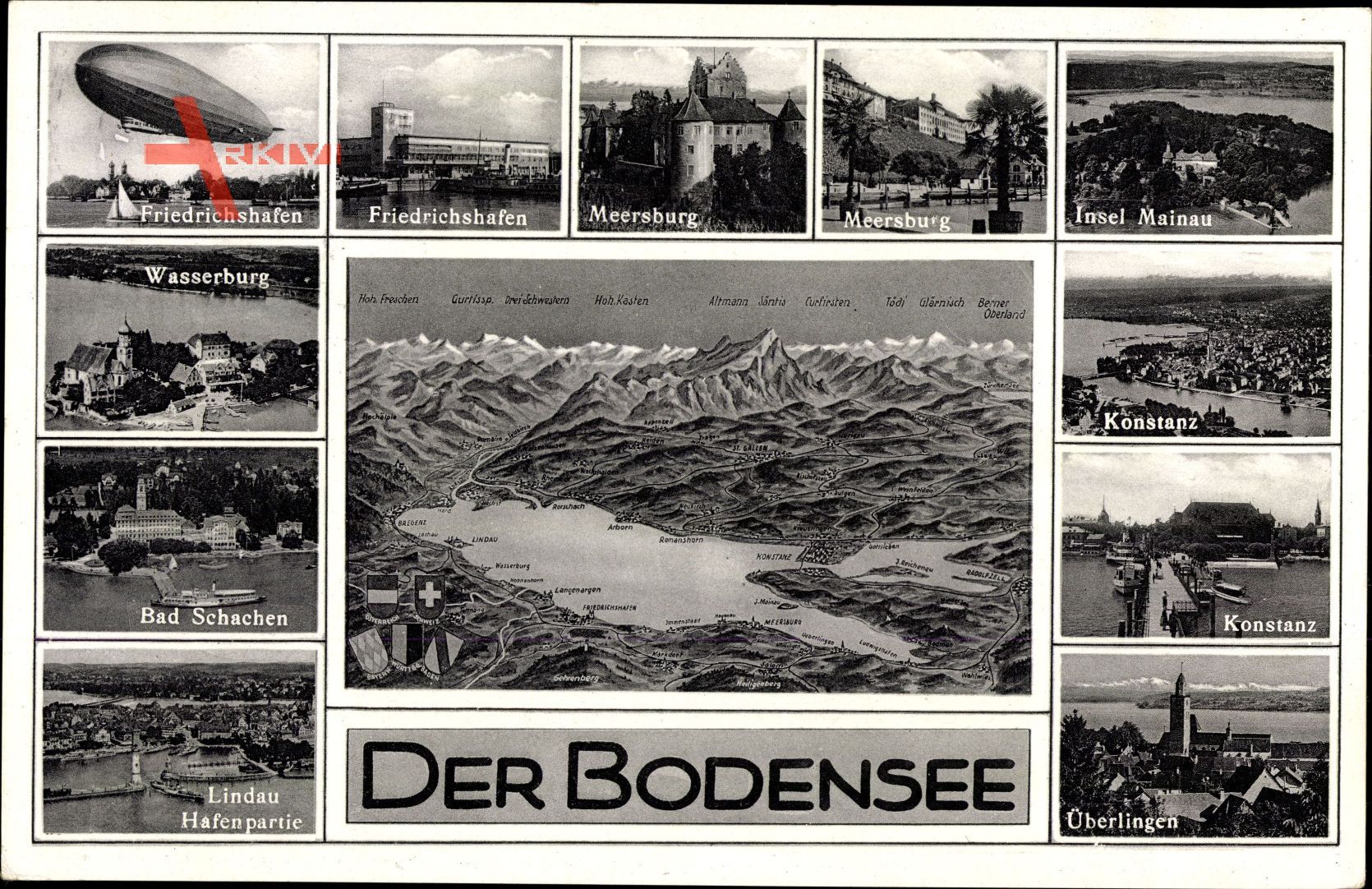 Landkarten Der Bodensee, Zeppelin, Friedrichshafen, Grenze,Schweiz,Österreich