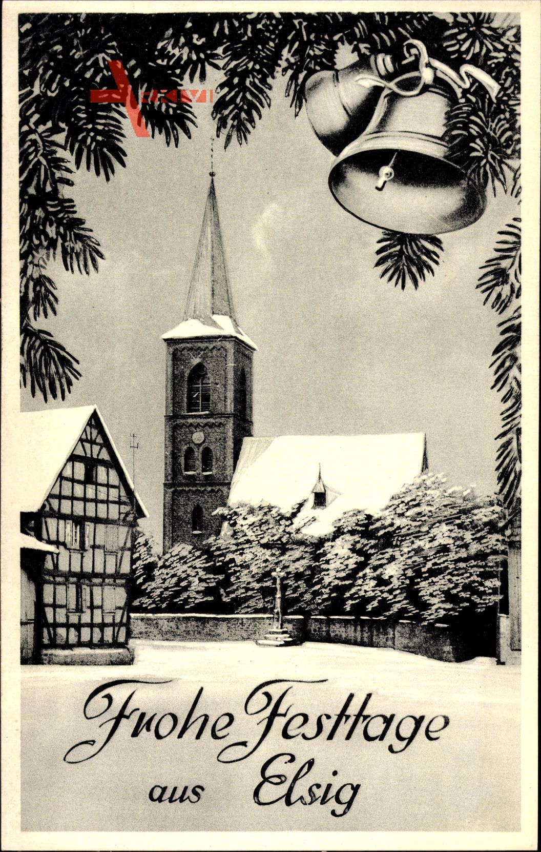 Elsig Euskirchen in Nordrhein Westfalen, Glückwunsch Weihnachten, Kirche