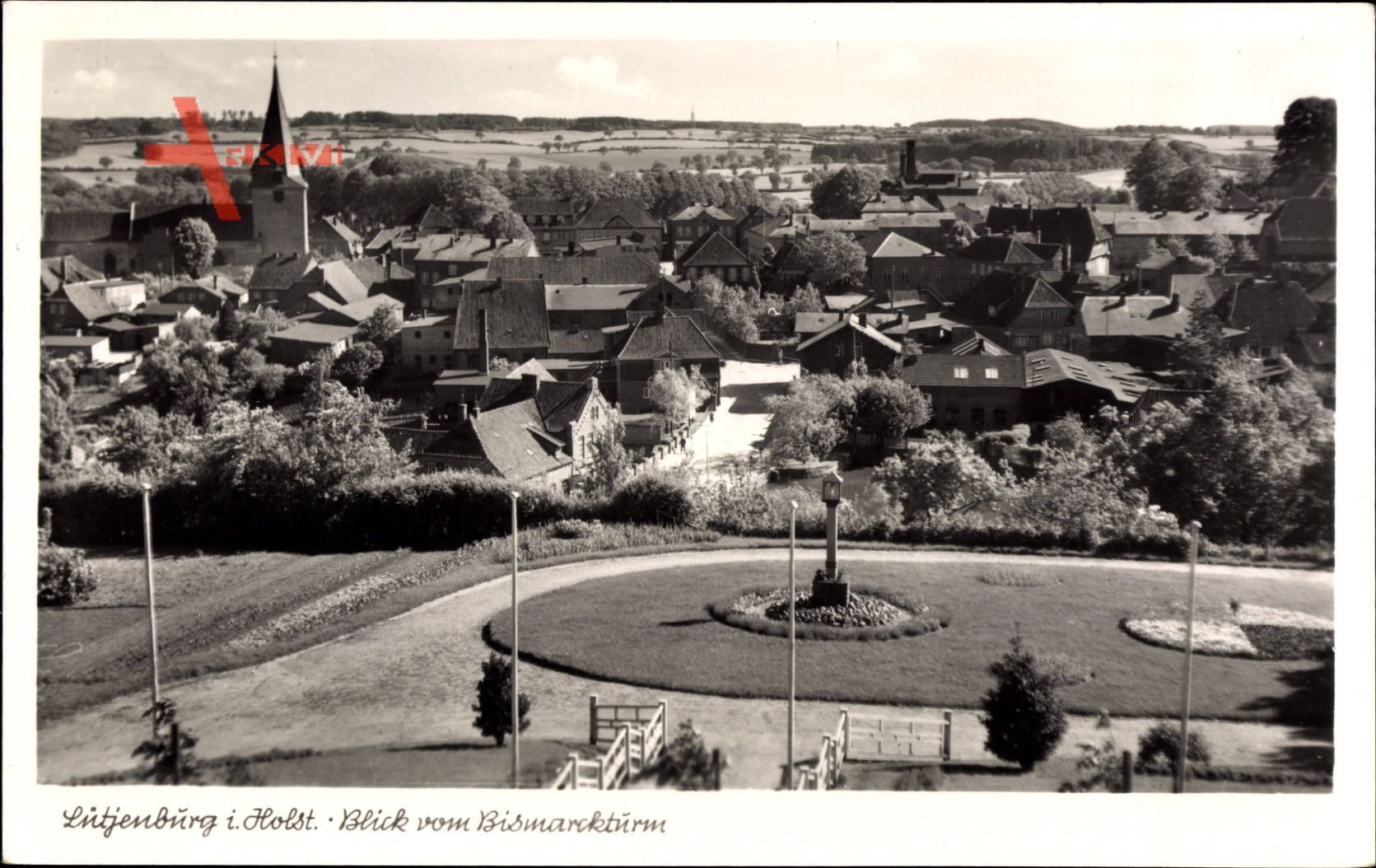 Lütjenburg in Schleswig Holstein, Blick vom Bismarckturm auf den Ort