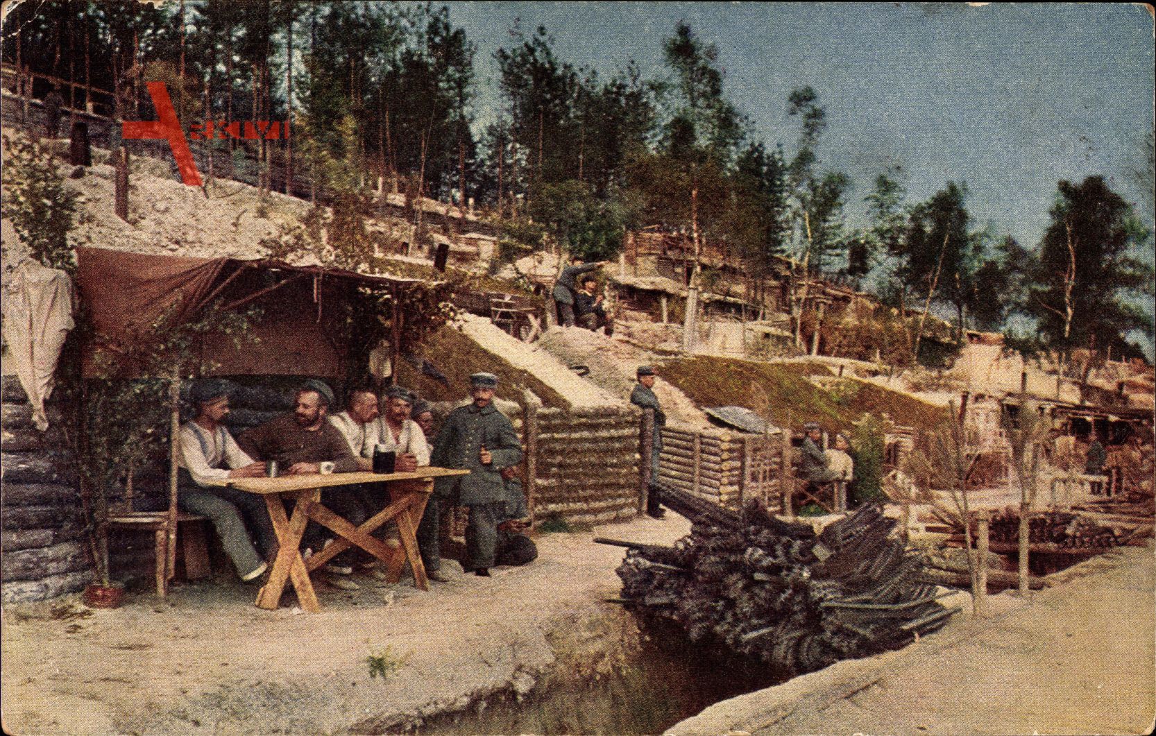 Deutsches Truppenlager in der Champagne, Schützengraben