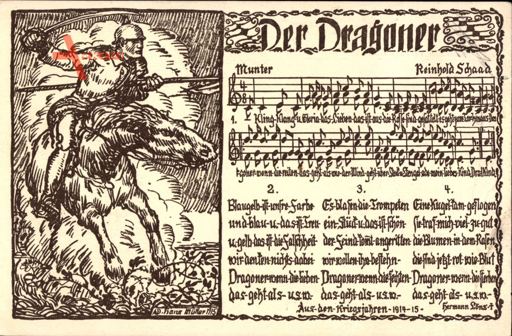 Lied Der Dragoner, Reinhold Schaad, Kaiserreich