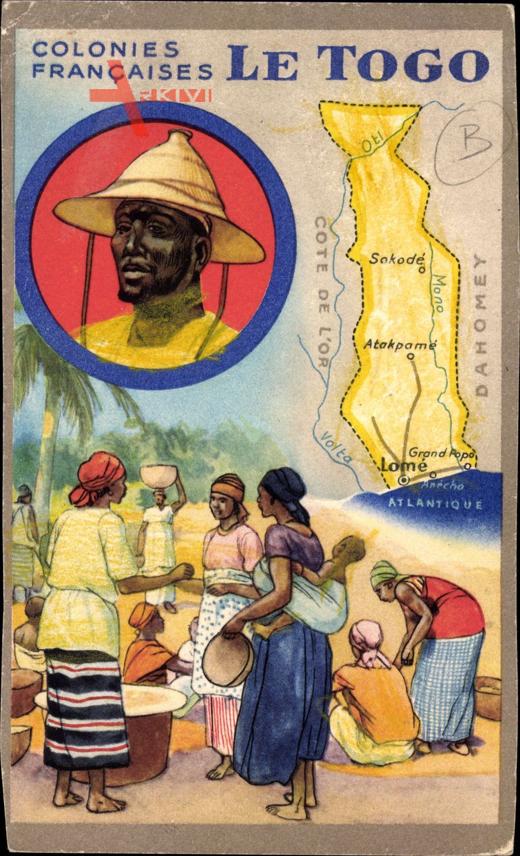 Landkarten Togo, Colonies Francaises, Afrikaner, Markt