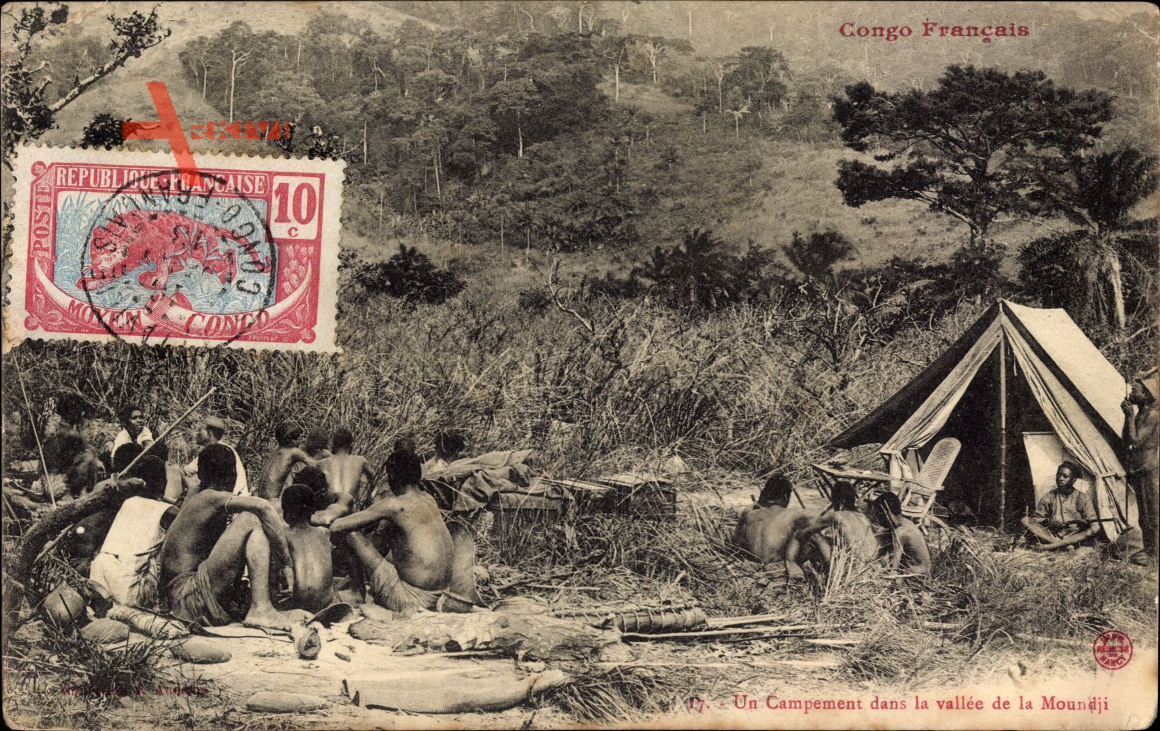 Französisch Kongo, Un campement dans la vallée de la moundji