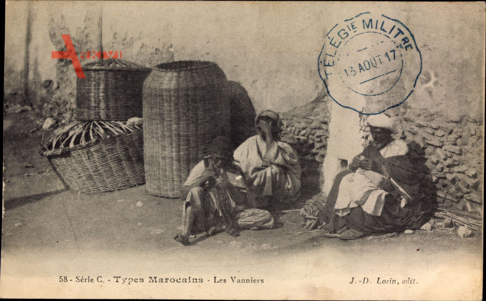 Types Marocains, les Vanniers, Blick auf Korbmacher bei der Arbeit