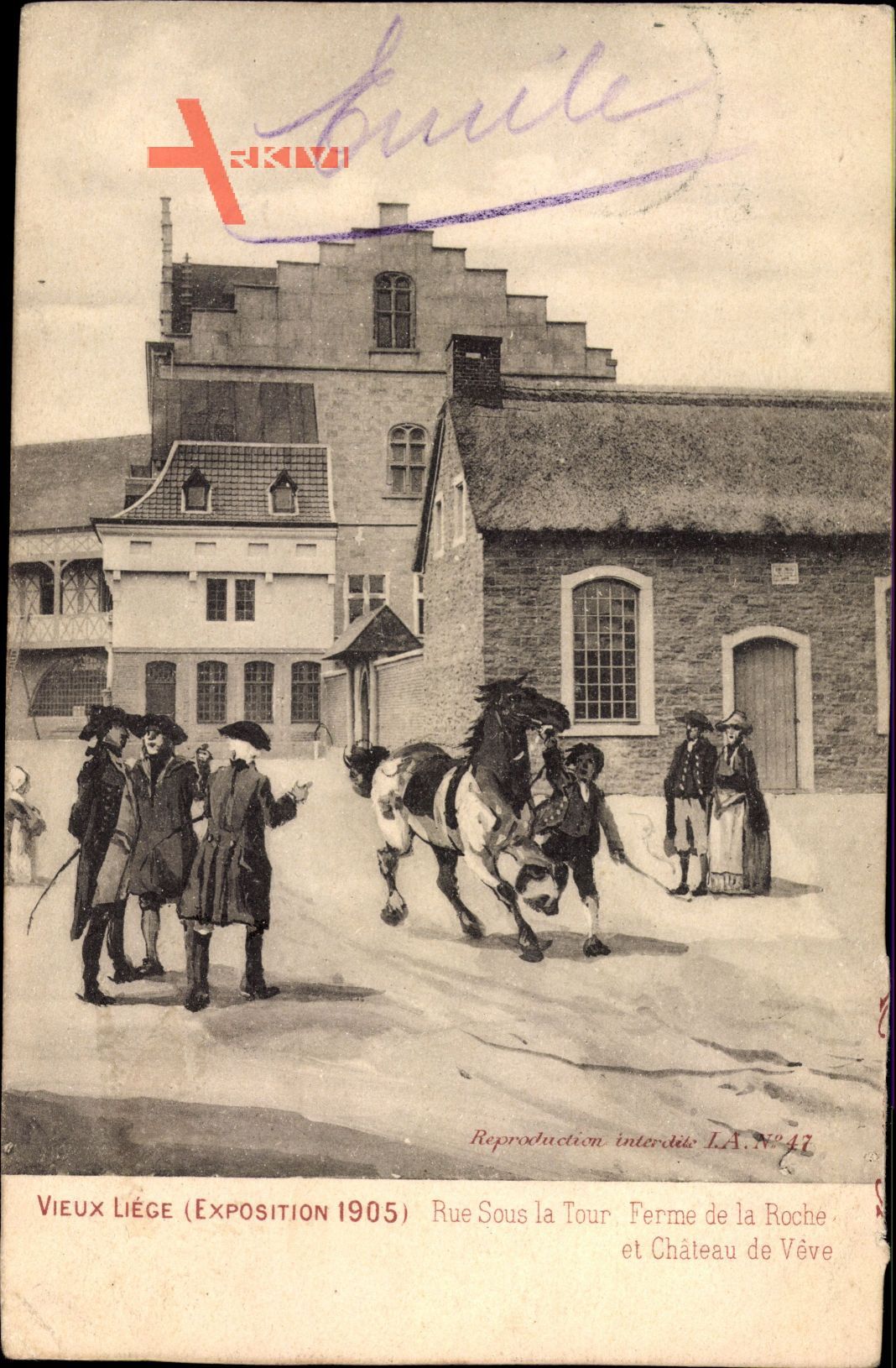 Liège Lüttich Wallonien Belgien, Exposition 1905, rue sous la Tour Ferme