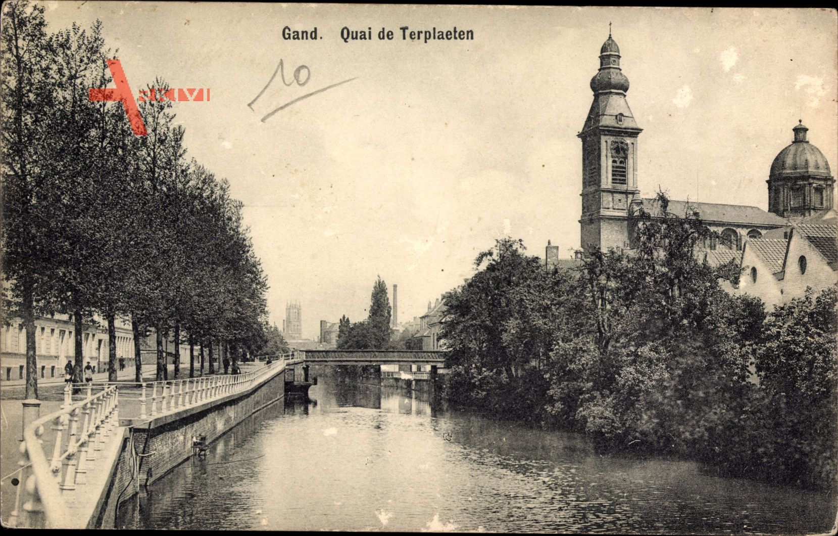 Gent Ostflandern Belgien, Quai de Terplaeten, Flusspartie, Brücke
