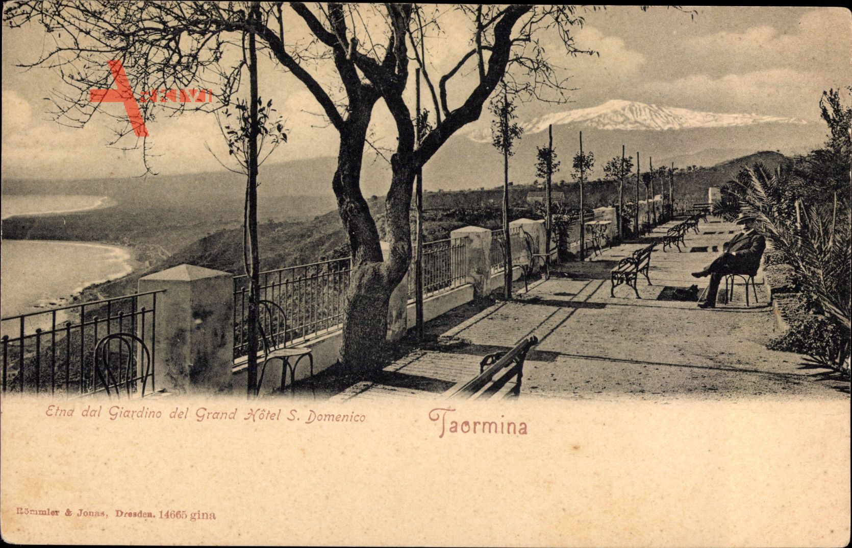 Taormina Sicilia, Etna dal Giardino del Grand Hotel S. Domenico