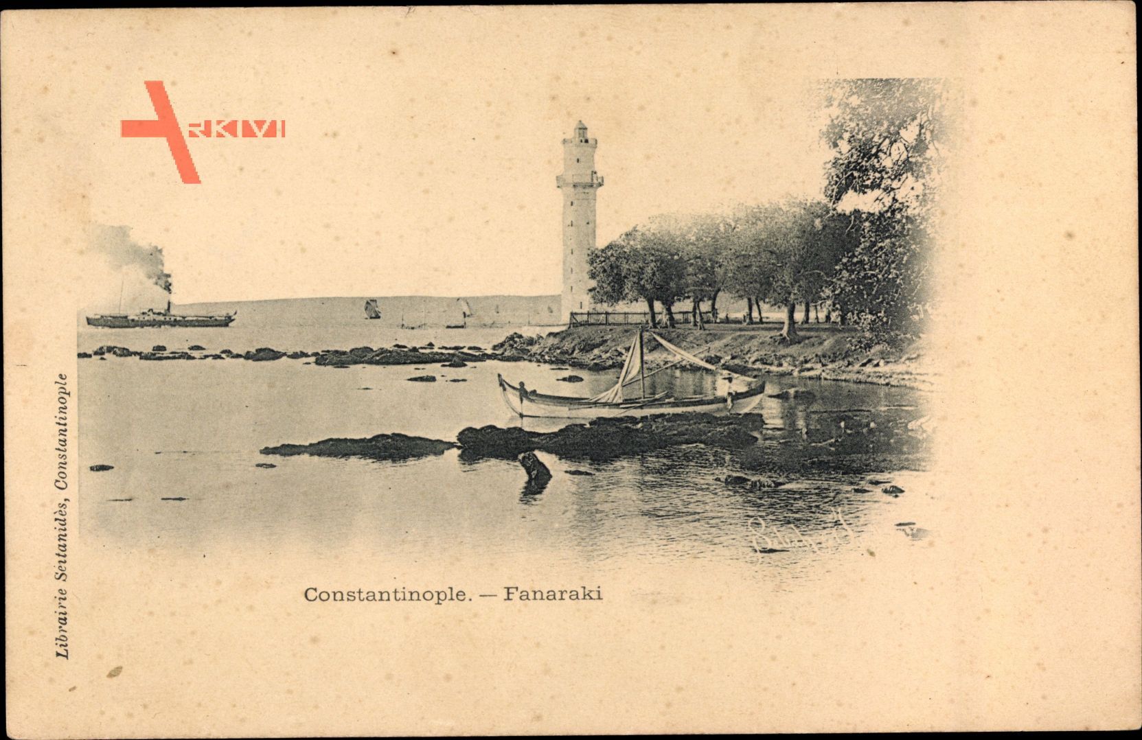 Konstantinopel Istanbul Türkei, Fanaraki, Turm am Wasser, Fischerboot
