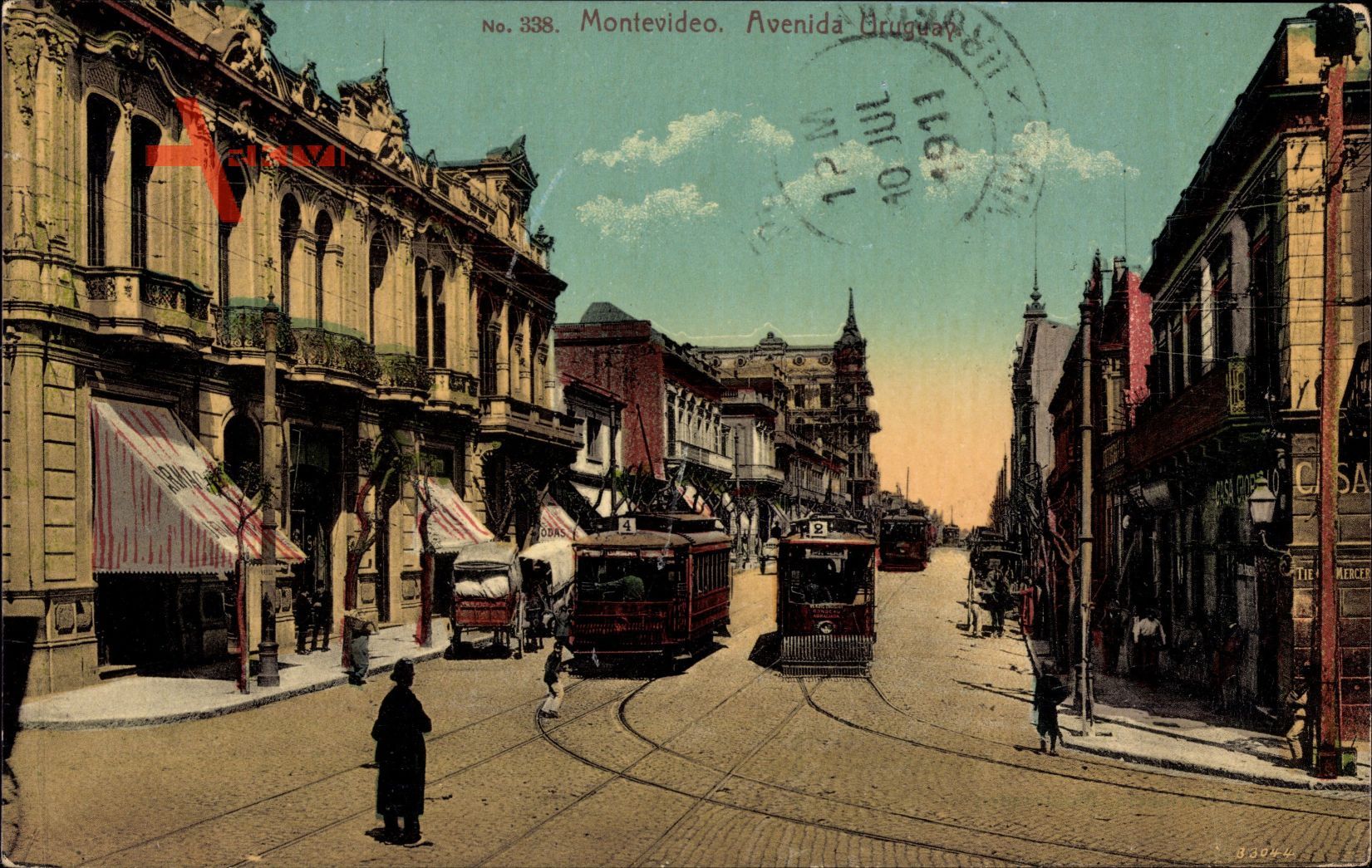 Montevideo Uruguay, Avenida Uruguay, Straßenbahnen, Geschäfte
