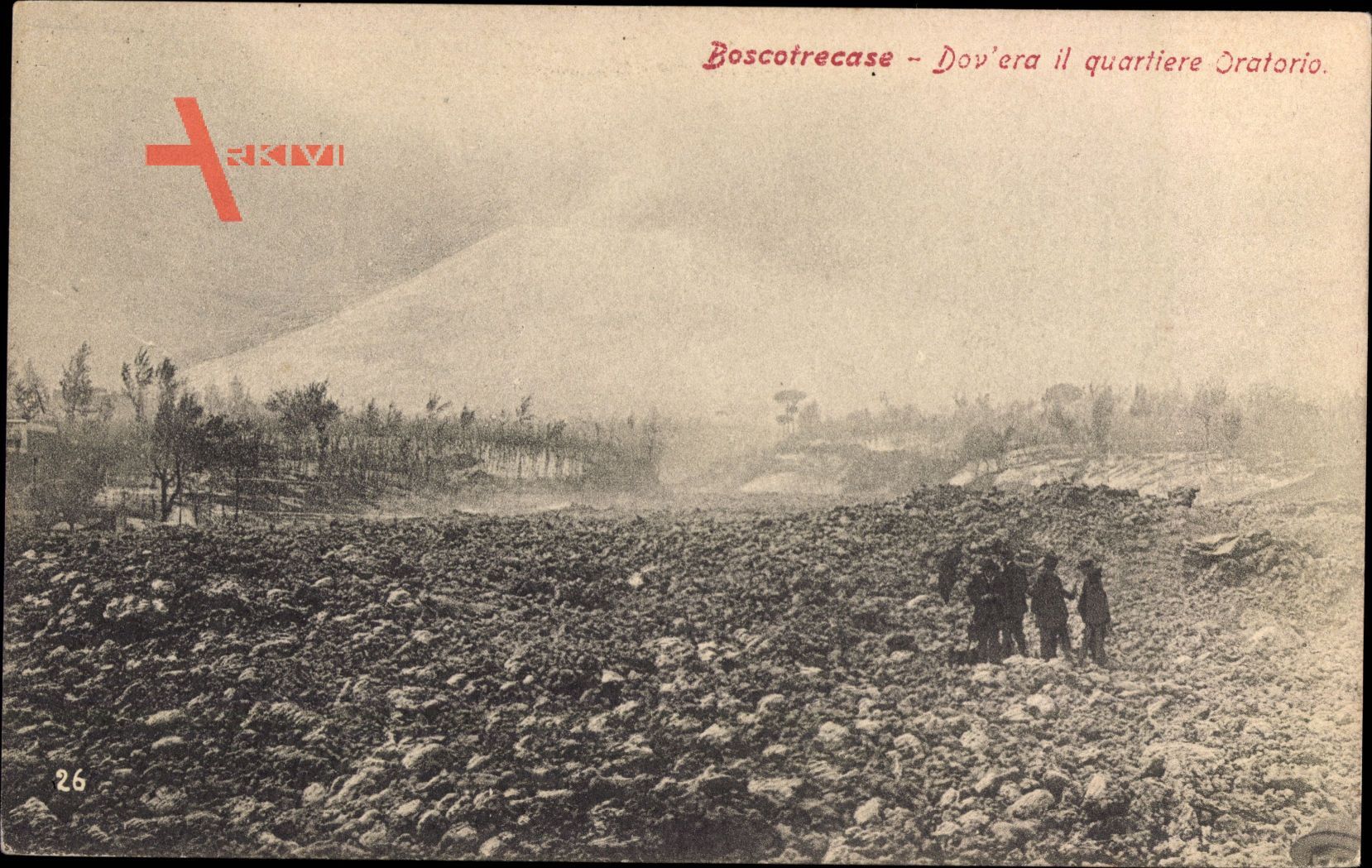 Boscotrecase Campania, nach dem Vulkanausbruch des Vesuv 1906, Steine