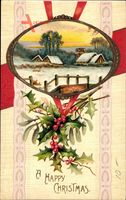 Passepartout Frohe Weihnachten, Winteridyll, Ort, Schnee