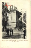 Erfurt in Thüringen, Brand des Glockenturmes der Neuwerkskirche 1899