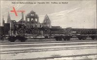 Prostki Prostken Ostpreußen, Nach Russenvertreibung 1915, am Bahnhof