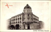 Granada Andalusien Spanien, Blick auf das Hotel Victoria, Fassade