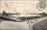 Bois de Vincennes, Vélodrome Municipal, piste et tribunes Nord, Radrennen