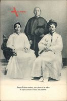 Korea, Jeune Prêtre coréen, son père et sa mère, Koreanischer Pfarrer