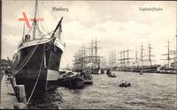 Hamburg Mitte Altstadt, Blick auf den Segelschiffhafen