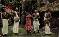 Ceylon Sri Lanka, Tamil dancers, Indische Tänzer