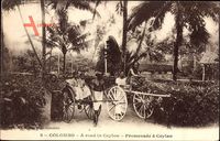 Colombo Ceylon Sri Lanka, A road, Promenade, Rikschas